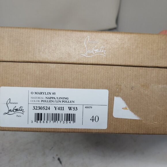 Christian Louboutin O Marylin Leather Yellow Strappy Heel Sandal - Picture 13 of 13